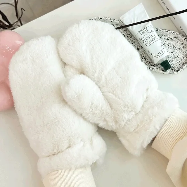 캔디 에코퍼 페이크퍼 밍크 방한 빅사이즈 손모아 벙어리 장갑