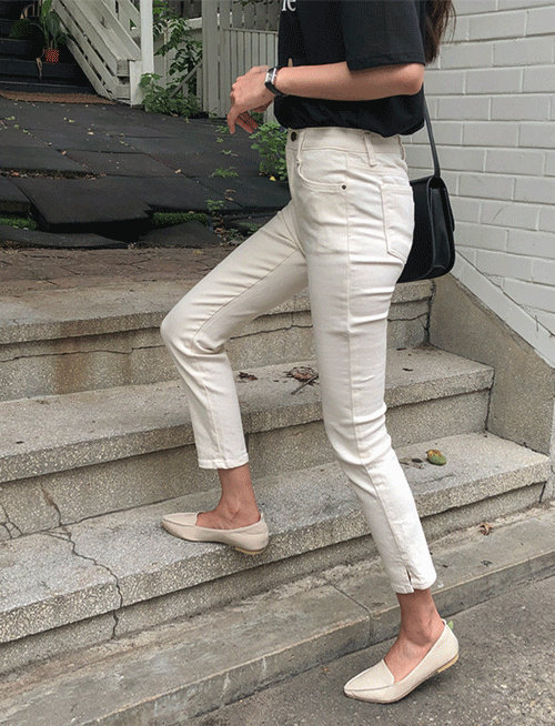 코튼트임 밴딩일자팬츠_S,M,L,XL-2color, 쫀쫀신축성, 시크릿밴딩-슬릿으로~ 라인을 더 길고 슬림하게!