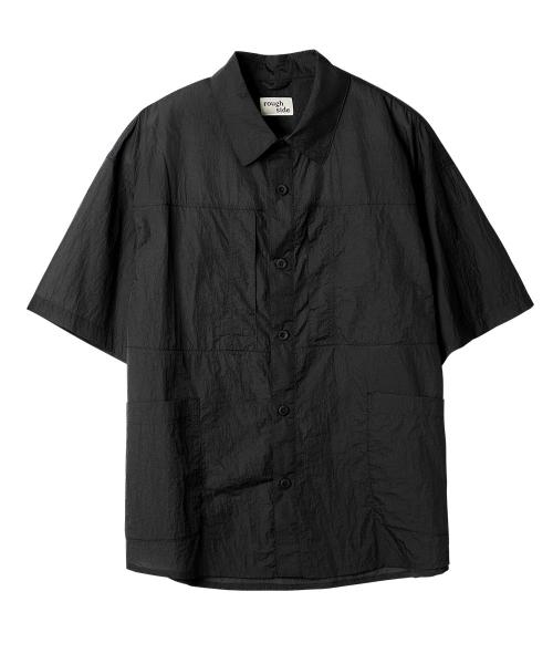Layer Half Shirt Jacket Black
