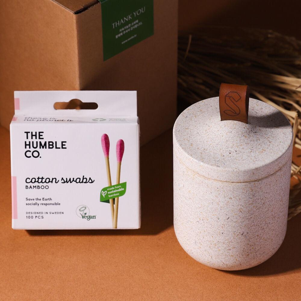 벼껍질 업사이클링 면봉 보관함 세트