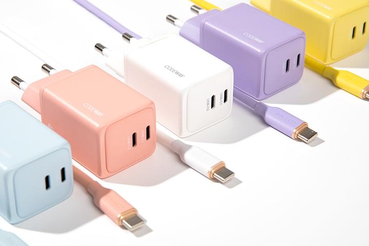 팔레트 48W 초 고속 충전기+100W C to C/아이폰 타입 초고속 충전 케이블,세트