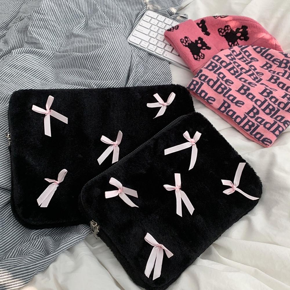헤르츠룸 pink ribon pouch 겨울 파우치 아이패드 노트북 발레코어 11 /14 /15.6