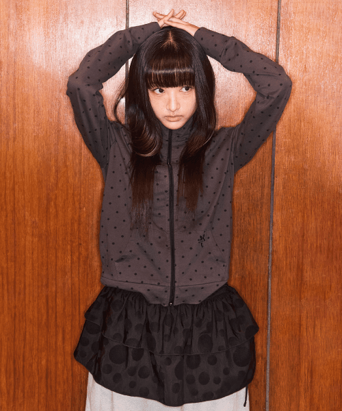 DOT SYMBOL ZIP UP - CHARCOAL