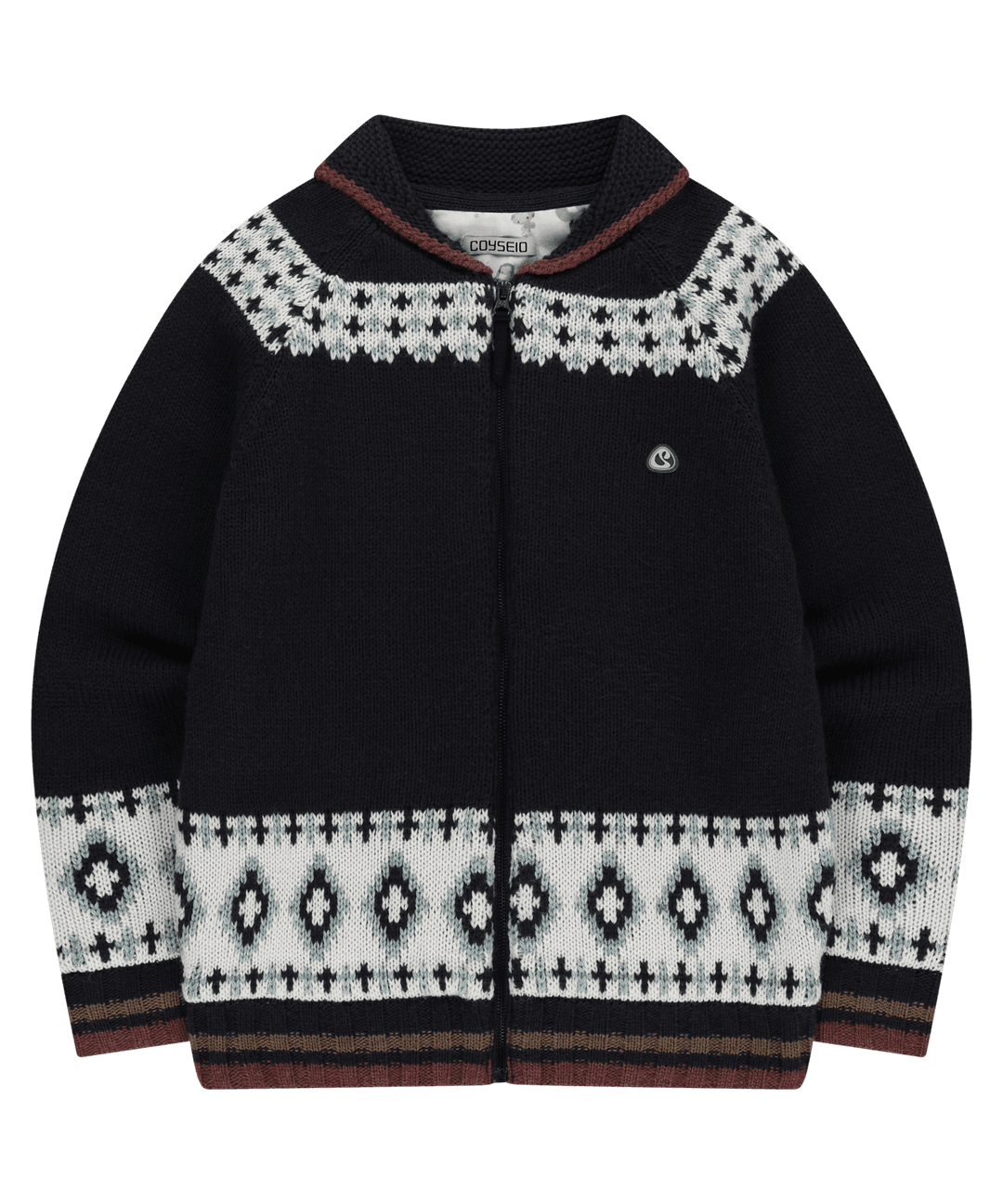 MOSSY COWICHAN KNIT JACKET NAVY