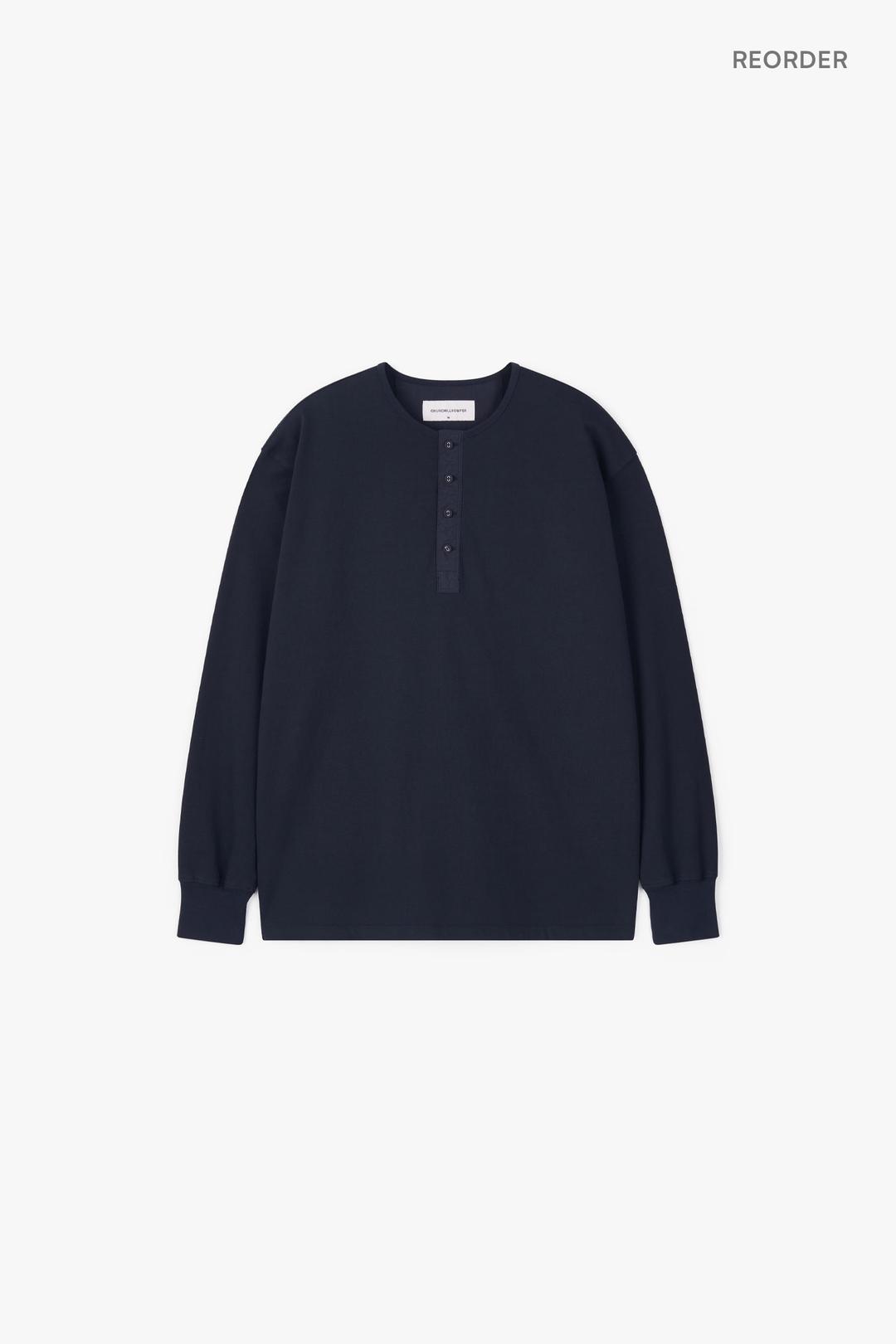 HENLEY NECK SHIRT WASHED NAVY [재입고]