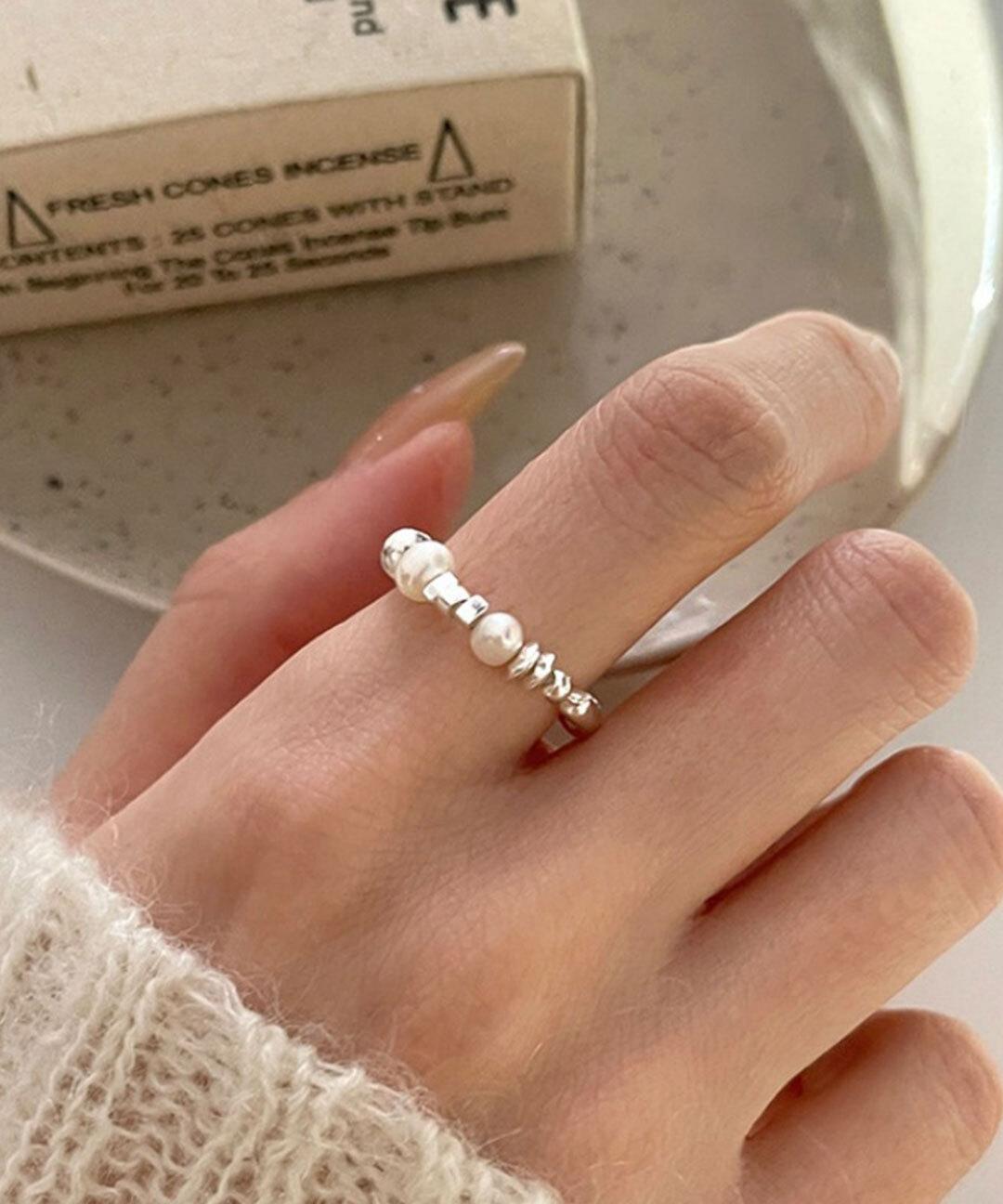 무배🚚|당일배송🚀 925 실버 영롱 담수 진주 애끼 반지