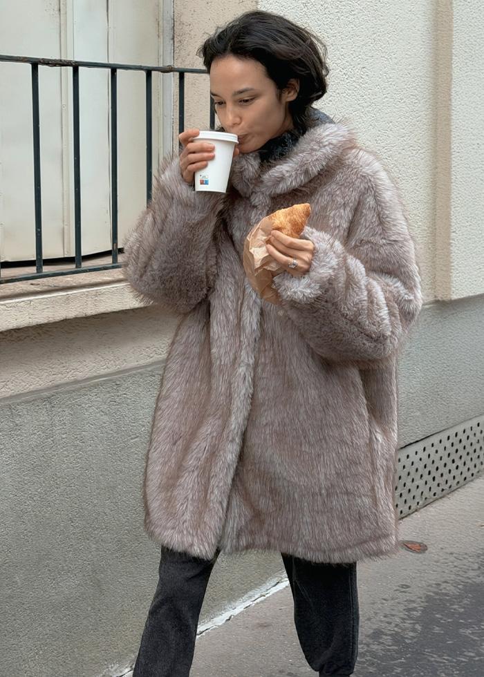 Vintage Soft Fur Coat_CTO150(2color)