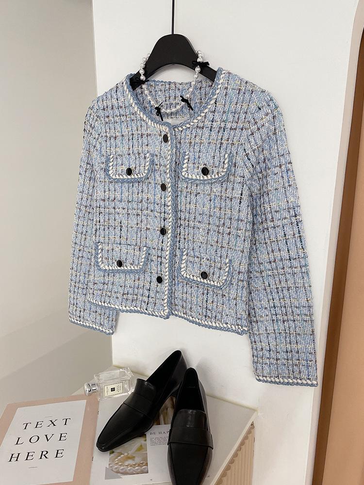 [무배] 텔론 배색 꼬임 넌카라 트위드 자켓(3color)