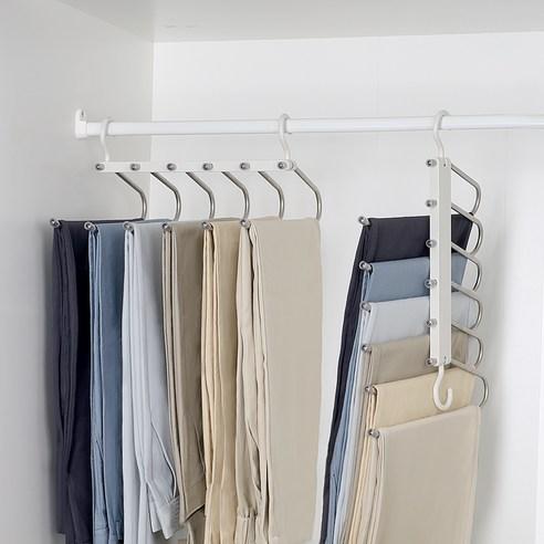 코멧 6단 접이식 바지걸이, 화이트, 2개입 - 옷걸이/벽걸이 | 쿠팡