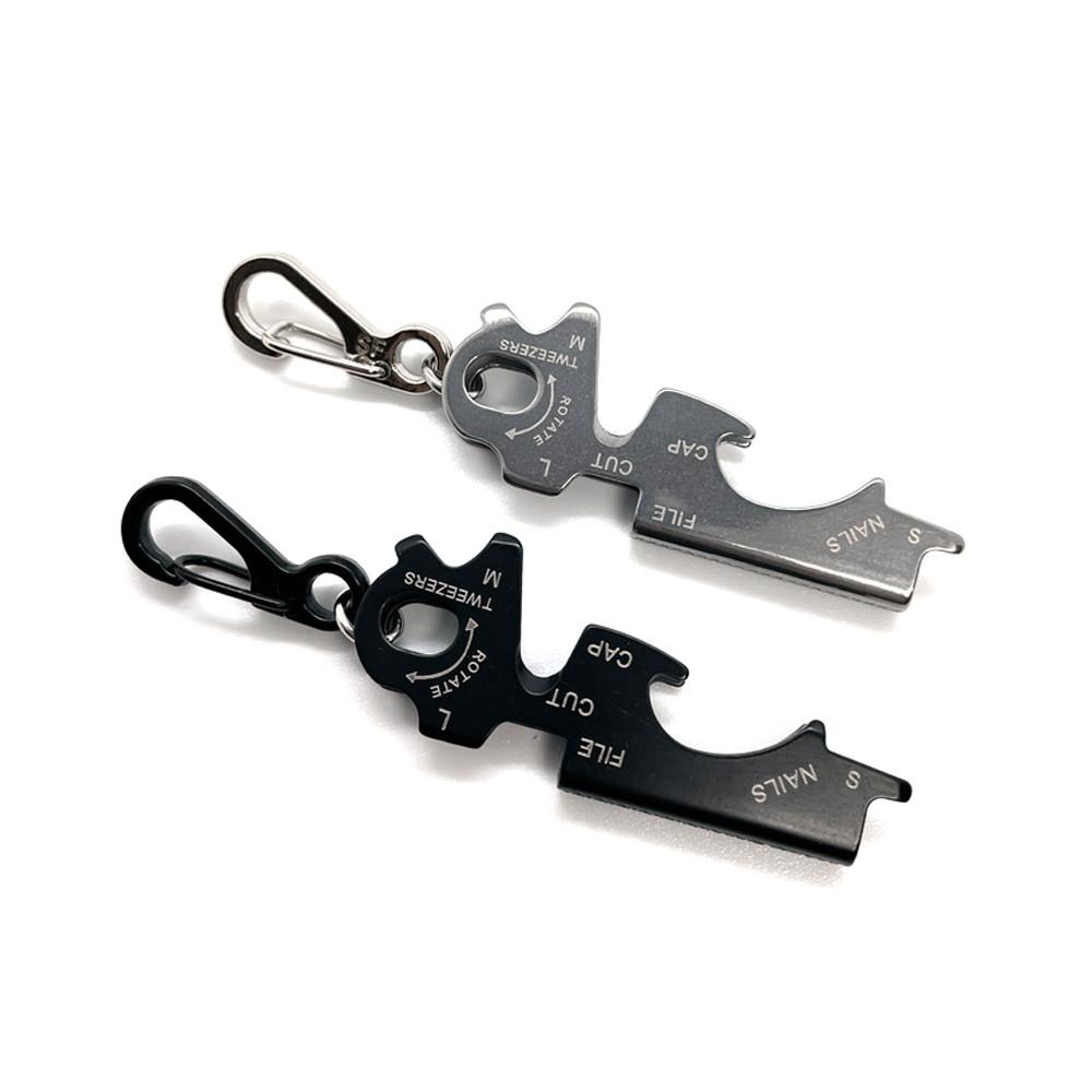 [ 만능 키링 ] Multipurpose key ring. 우니88 만능 키링 다용도 폴딩 캠핑 야영 휴대용 바지 열쇠고리 키체인 멀티툴 블랙 무채색 유니크 소품 병따개 키링