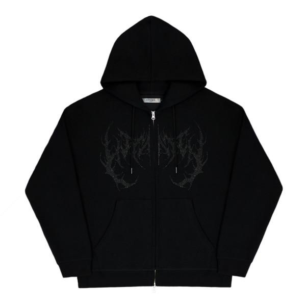 BAAL TONE ON TONE HOOD ZIP-UP (Black)