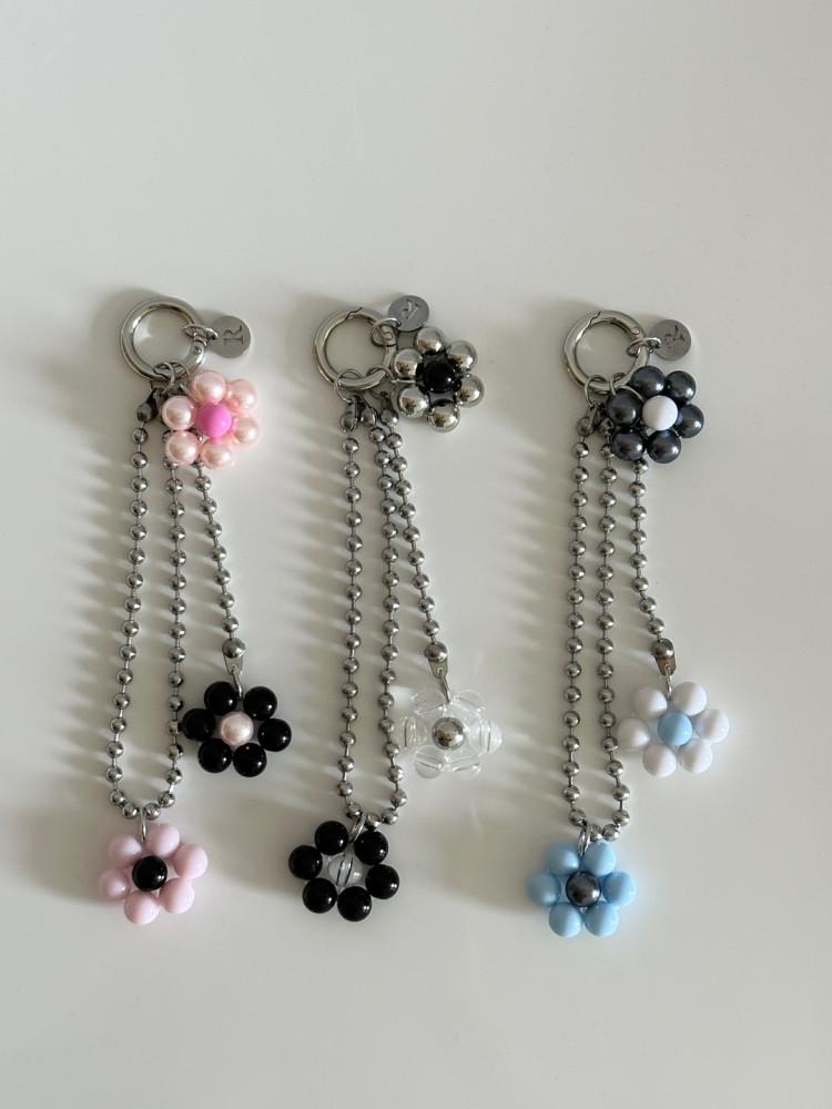 [r-o-m]3Flower Chain Keyring_3color