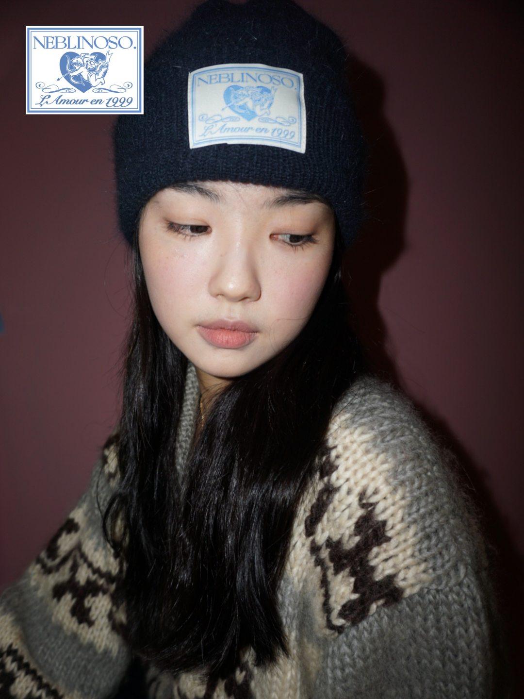 Angel angora beanie [navy]