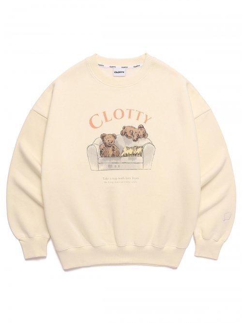 LAZY BEAR SWEAT-SHIRT CREAM(CY2CFFM441A)