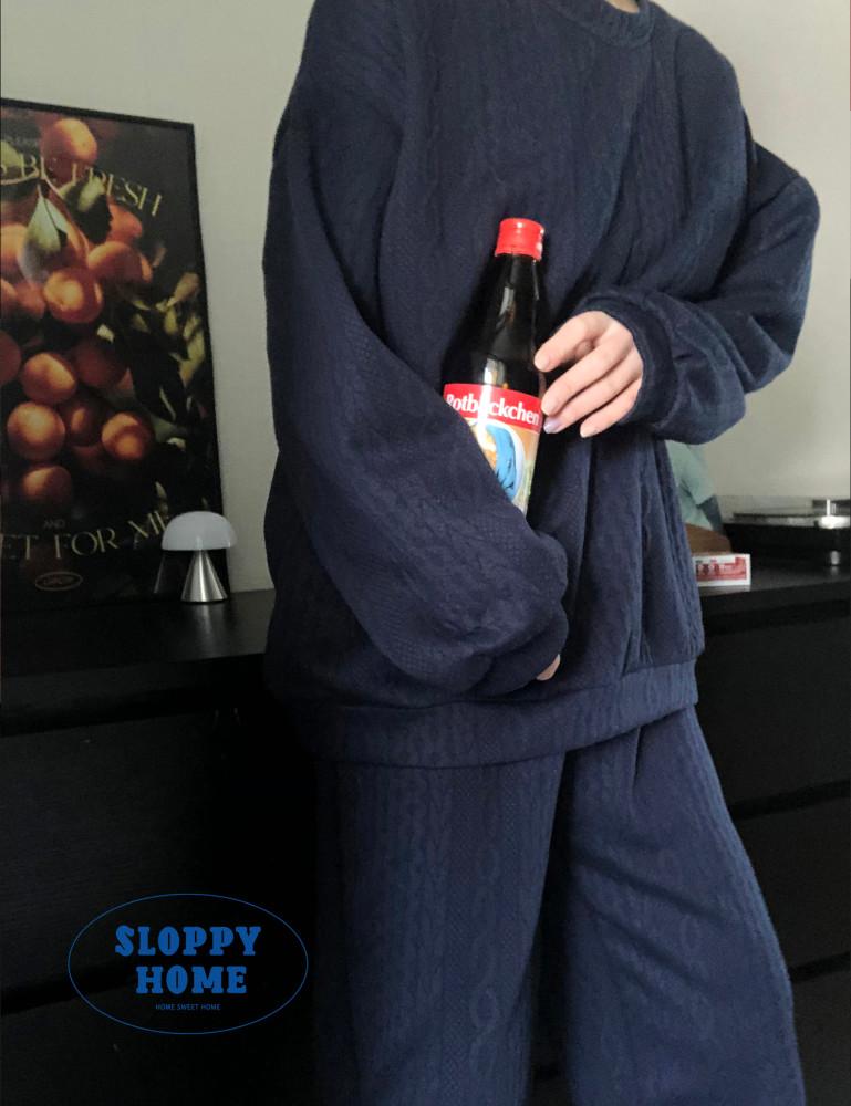 니팅 파자마 knitting pajamas / 2colors / 2size / 커플파자마 / 실내복