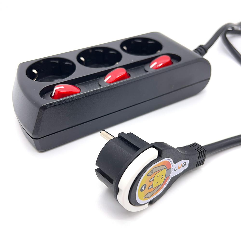 러그박스 3구 개별 1.5m 납작 플러그 납작한 슬림 얇은 이지콕 납작한 멀티탭