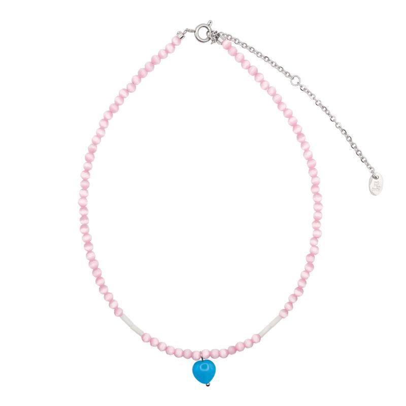 pink mineral necklace