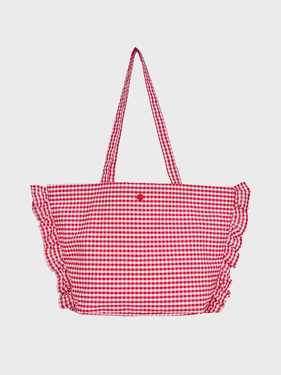 Ruffle Trim Bag (Red)
