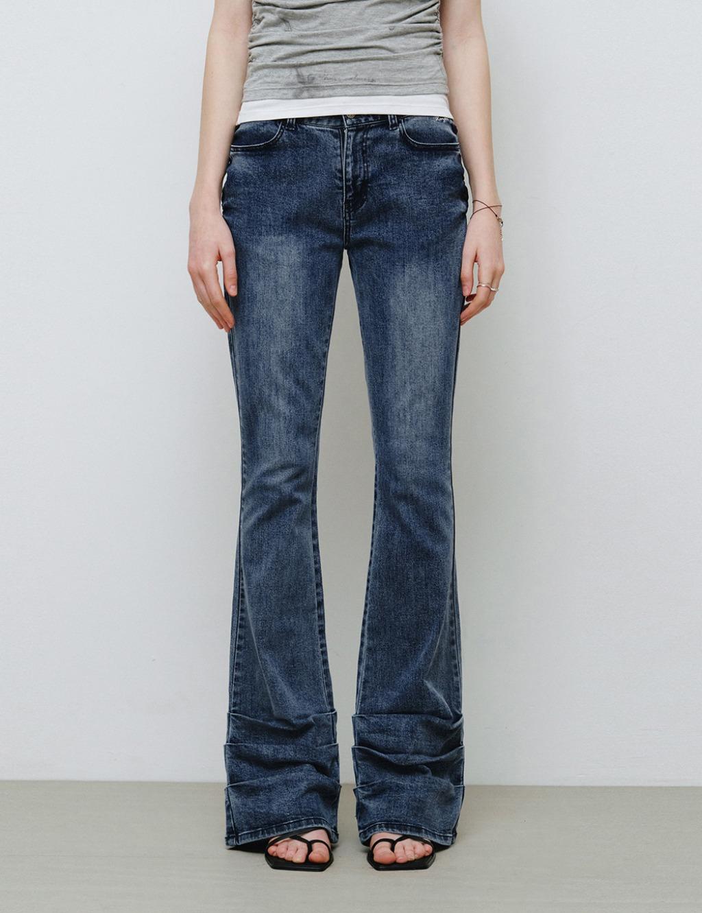 사이드 셔링 로우라이즈 부츠컷 팬츠 MDPT075BLUE