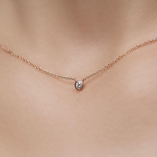 [랩] 14k 18k 원베젤 다이아몬드 목걸이 : 1부 2부 3부