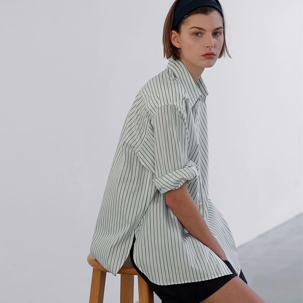 Grato Shirt in Green Stripe