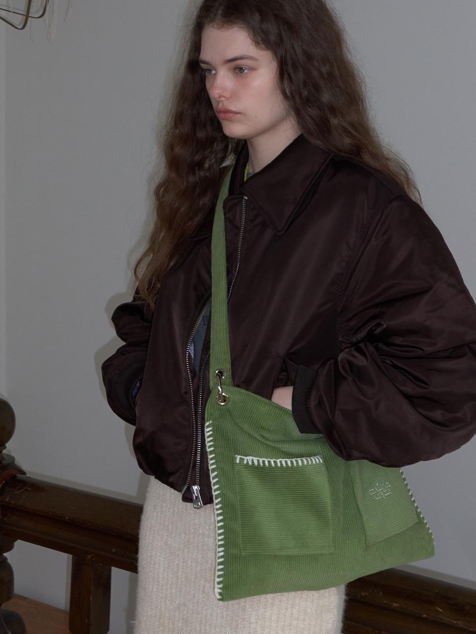 Grande Collage Bag _ Corduroy Matcha