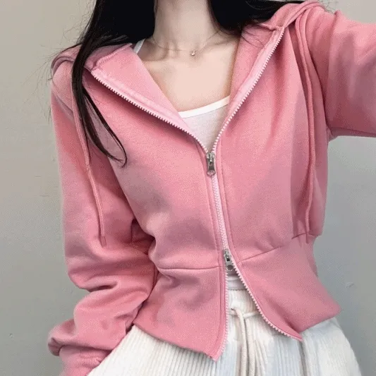 당일발송🚀[10color/허리잘록~] 휘뚜루마뚜루 미니 투웨이 크롭 후드집업