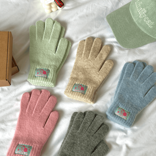 [선물포장] SANTA CAT LABEL KNIT GLOVE (10 COLOR)