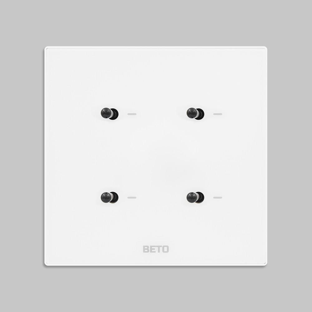 베코 베토 BETO 토글스위치 2개용 화이트 커버 블랙토글