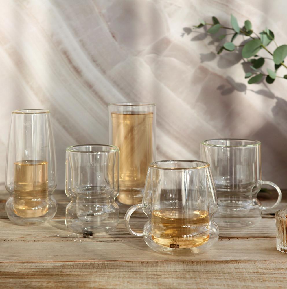 까사무띠 이중 내열 유리컵 커피잔 맥주잔 더블월글라스