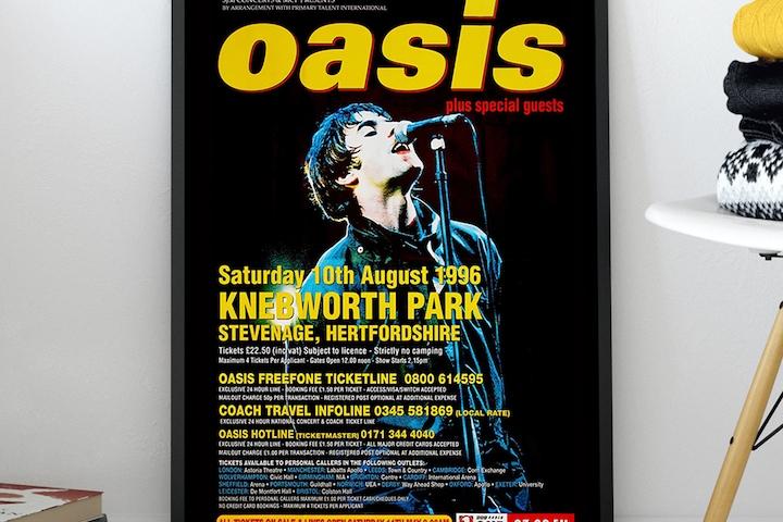 오아시스 Knebworth Park 밴드 포스터 브로마이드 인테리어 액자