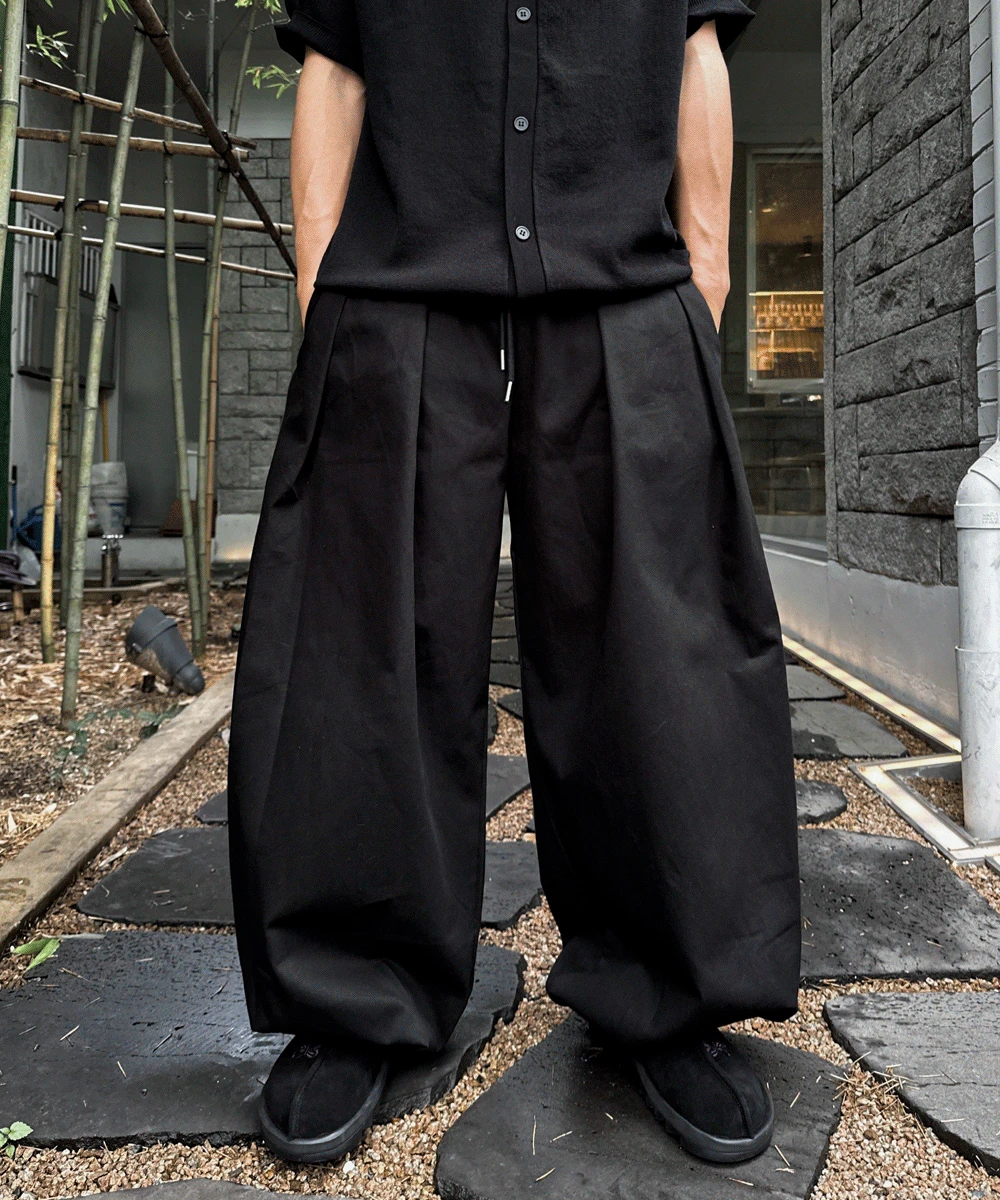 딥 핀턱 고밀도 코튼 벌룬 팬츠 3C