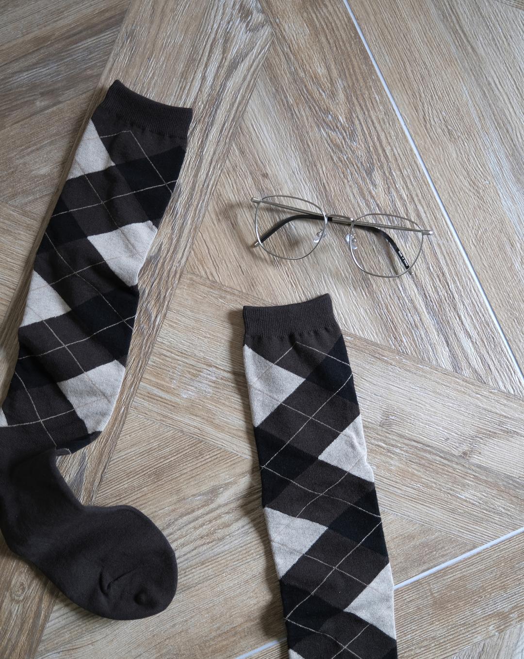 Argyle knee socks