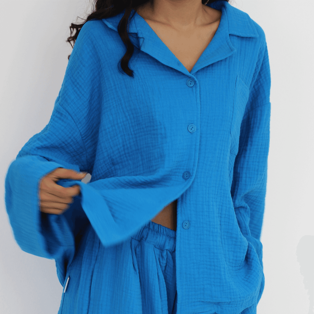 넉넉 편안한 3중 요루 파자마 잠옷 세트 3컬러