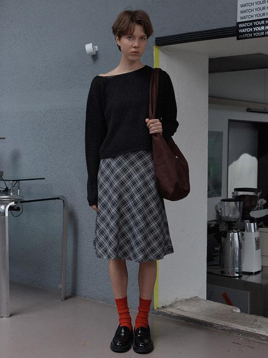 rachel check skirt - black