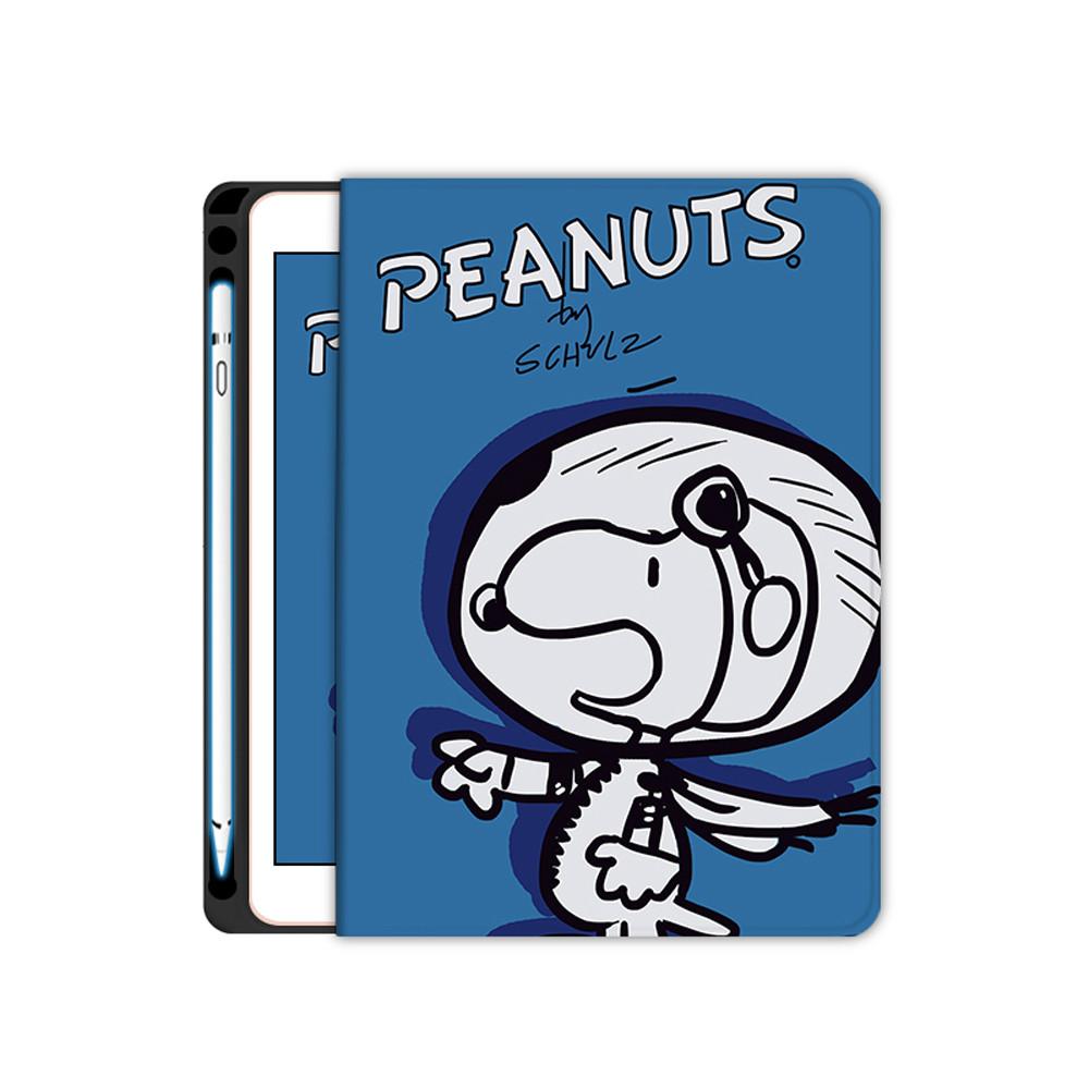 아이패드 스누피 우주복 일러스트 투명 하드 아이패드케이스 블루