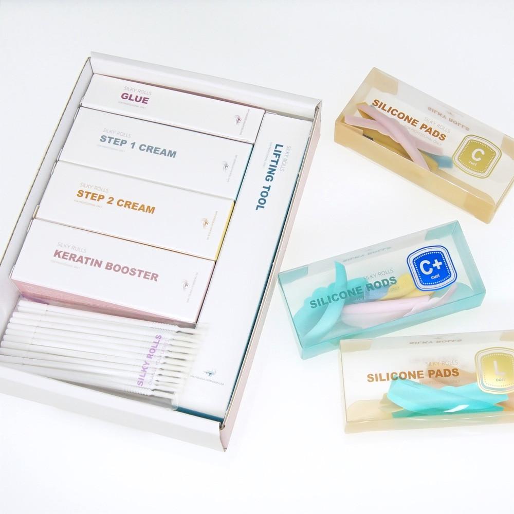 실키롤즈 속눈썹펌 키트 베이직 세트(10회분, 롯드 선택) 케라틴 영양펌 셀프 파마 재료