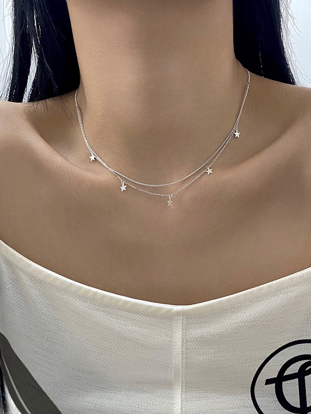 (925silver) Ever star chain necklace