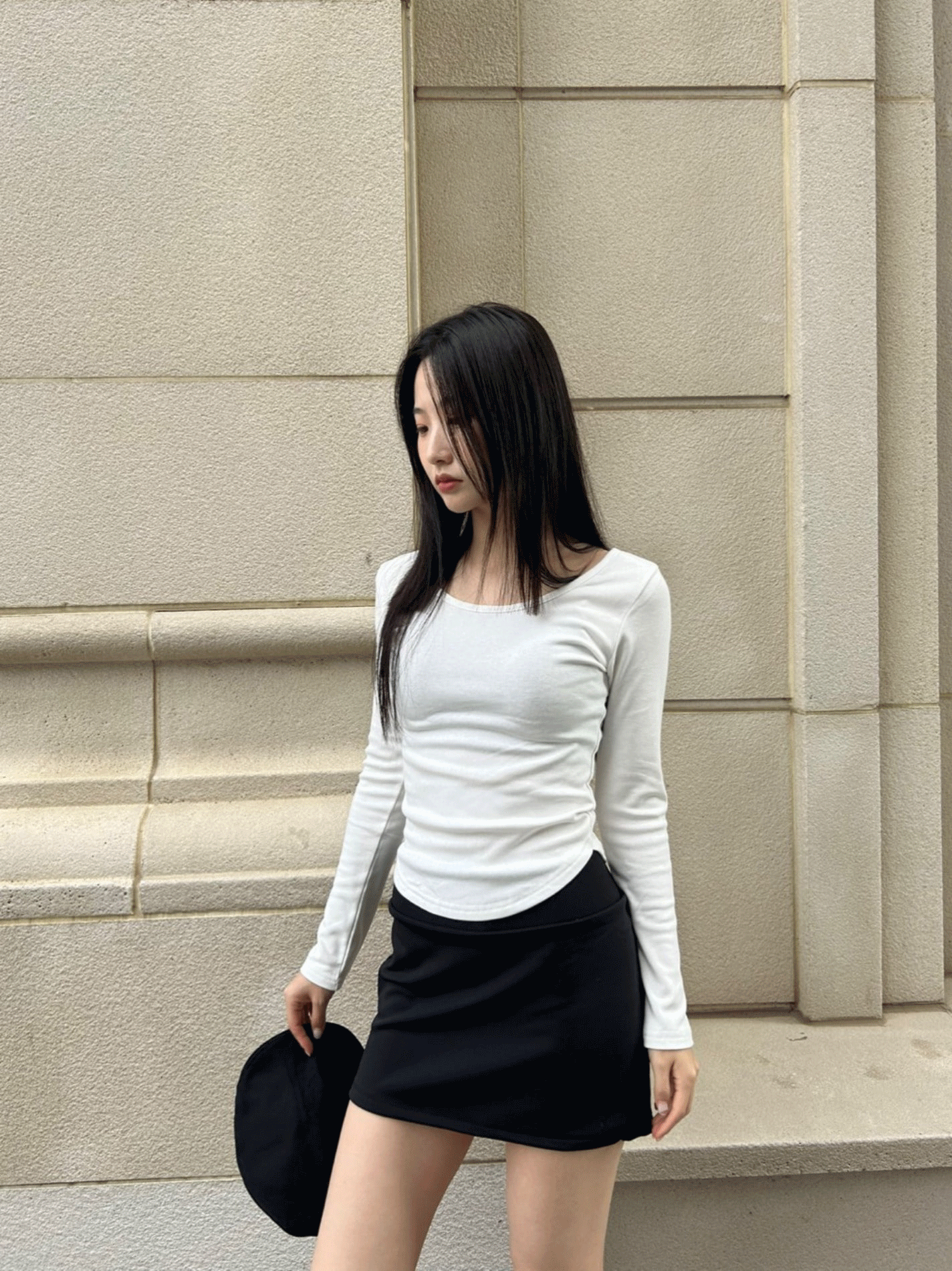 옵텐소 [단독][일반/기모] roni u-neck t-shirt (5color)