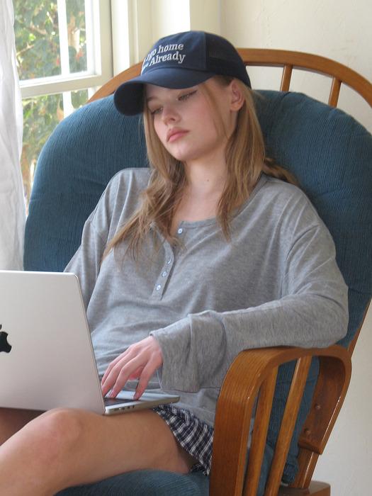 Cool Light Henley Neck Long Sleeve T Shirt (4color)