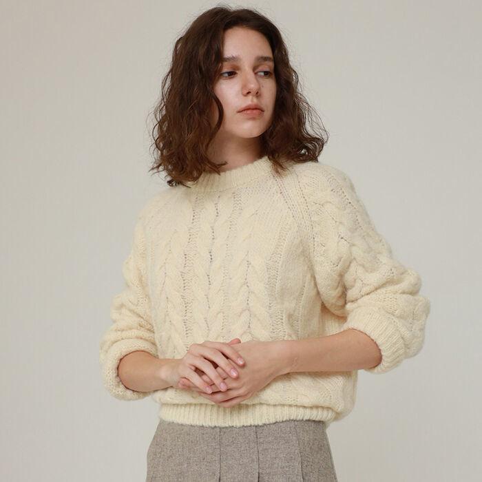 cable round knit top (4color) [cream 2/27 예약배송]