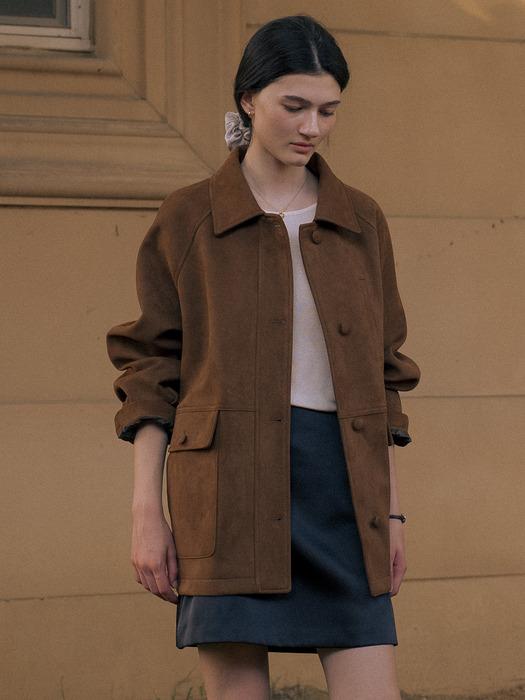 Single suede half jacket TIFA01JP05_Camel