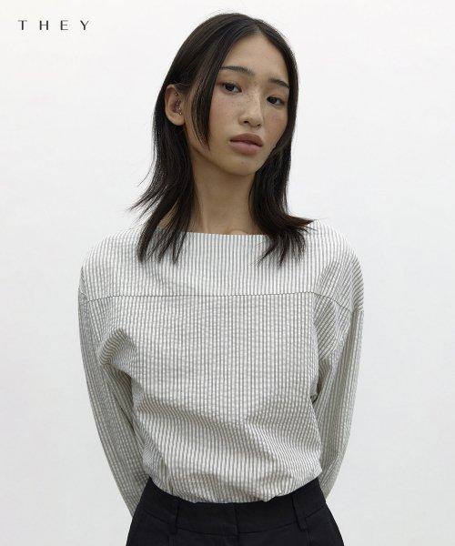 마린 보트넥 블라우스 (W) (2 COLOR)