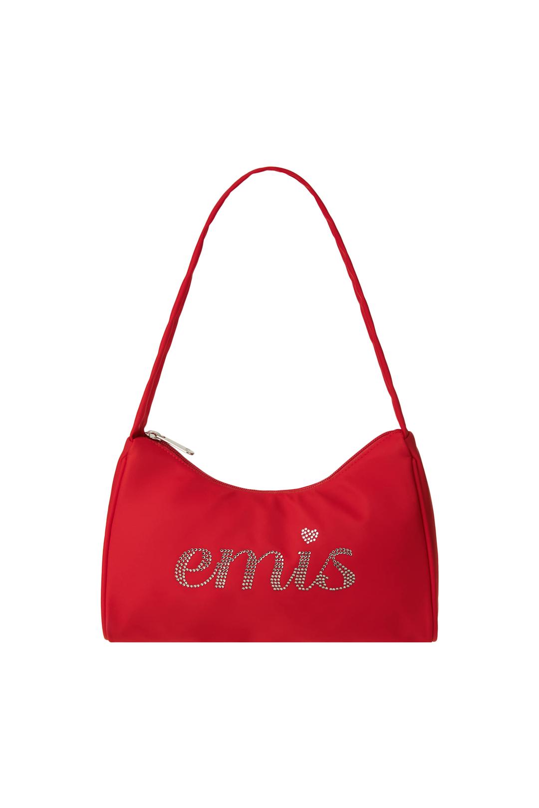 RHINESTONE HOBO BAG-RED
