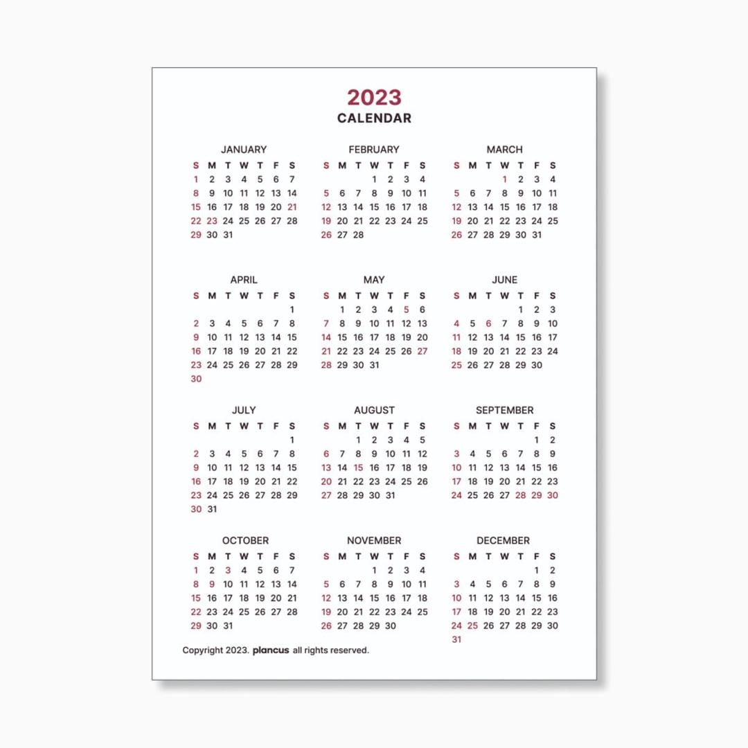 2023 달력 스티커