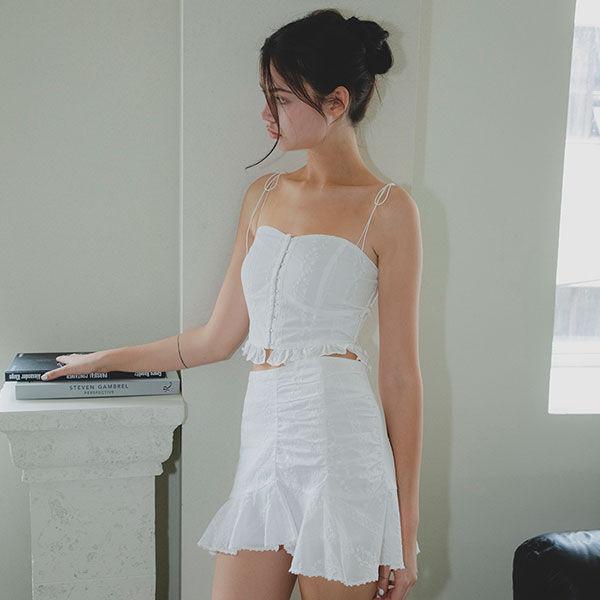 Lace bustier sleeveless (white)