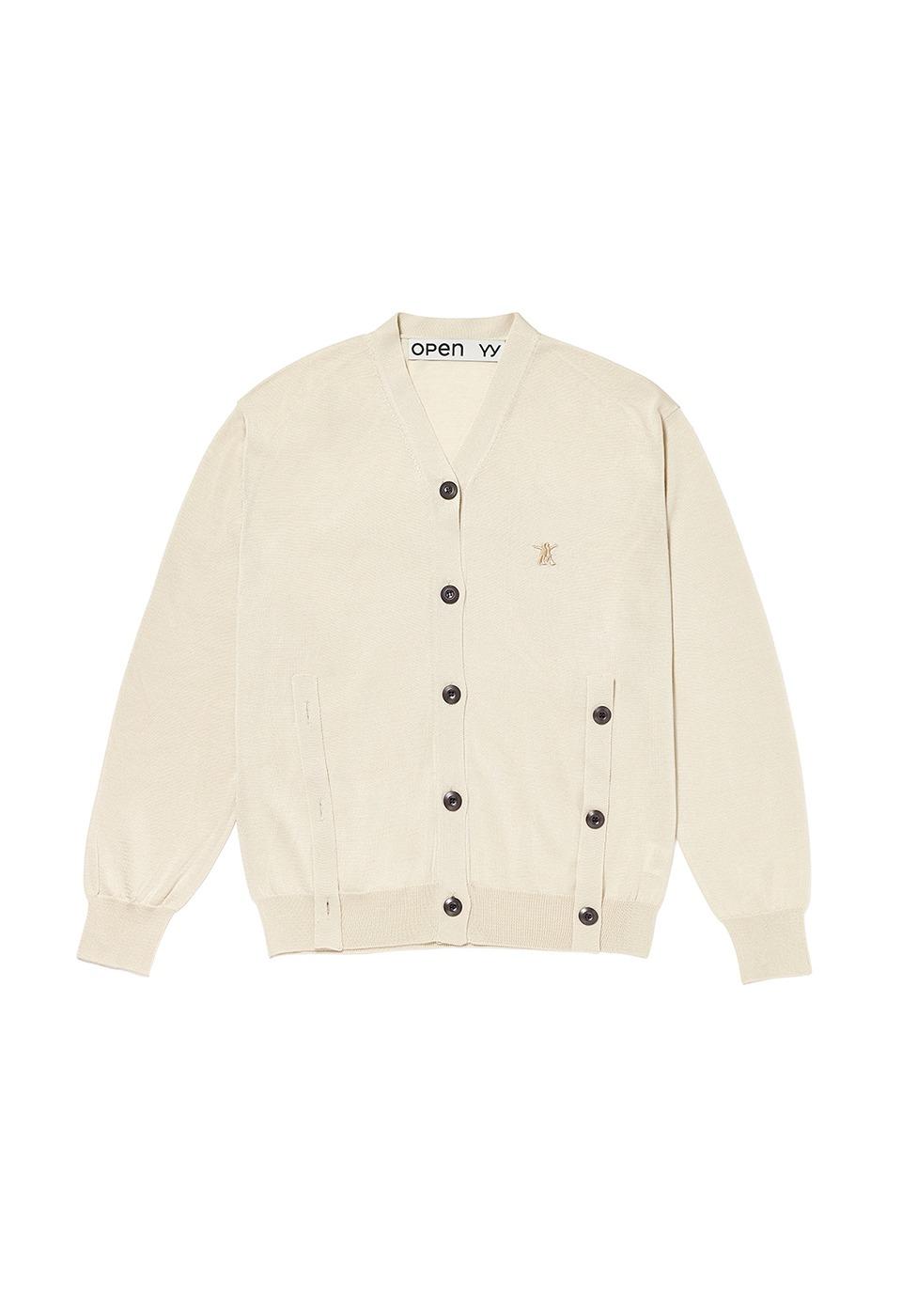 TWISTED PLACKET CARDIGAN, GRAY