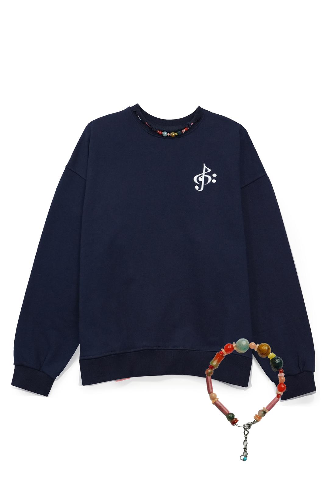 Convertible Stone Choker Sweat Navy