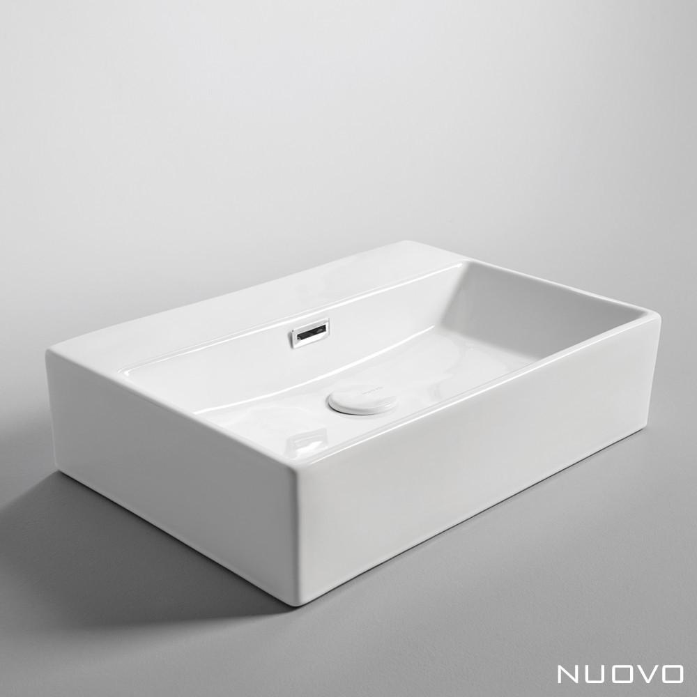 누오보 무타공  세면기 유광 화이트 벽걸이 164 5135W (510)