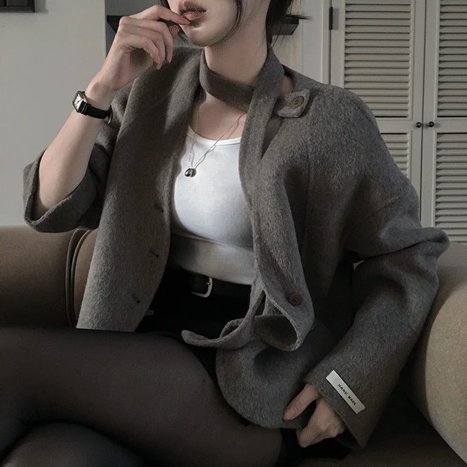 [단독진행] 더모어 울78% 머플러 자켓 -4 color